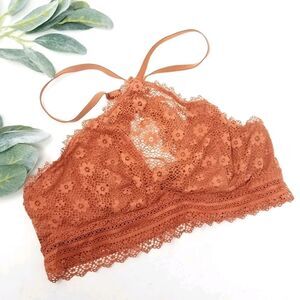 VICTORIA'S SECRET Rust Lace Underwire Bralette S